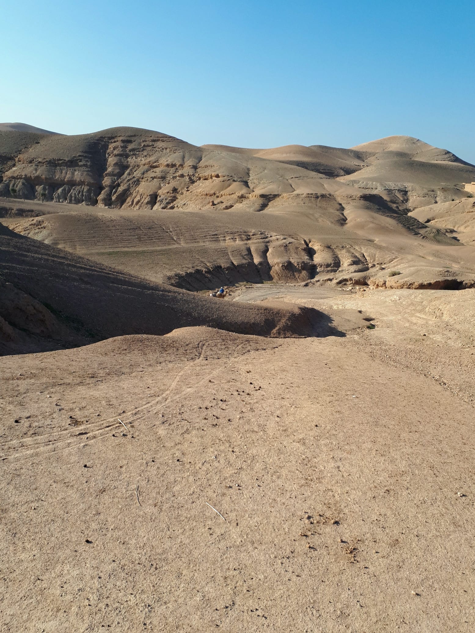 Rocky canyon landscape in the Agafay desert